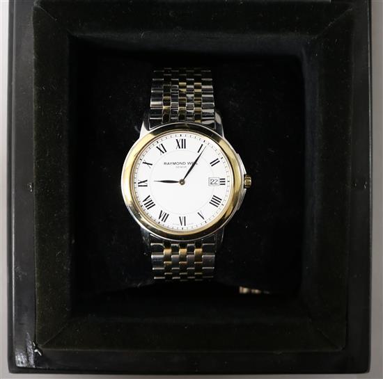 A boxed Raymond Weil wrist watch.